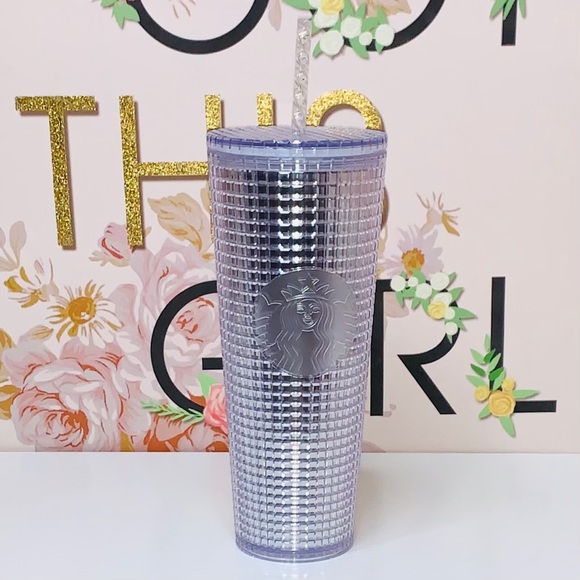 Starbucks Other - 💗🧋{STARBUCKS}Silver Studded Grid Venti Tumbler!